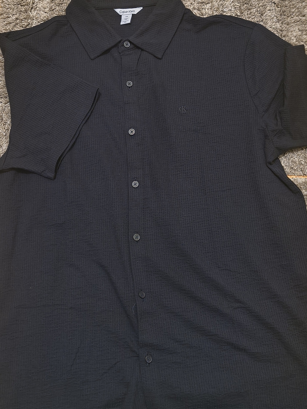 Calvin Klein Men's Cotton Polo Shirt in Black Size Large Like New